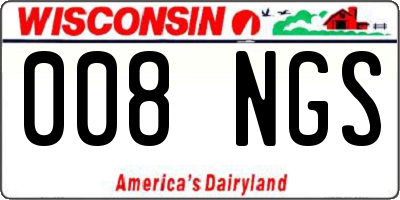 WI license plate 008NGS