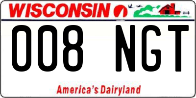 WI license plate 008NGT