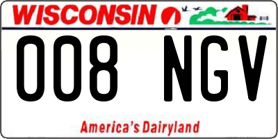 WI license plate 008NGV