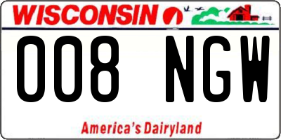 WI license plate 008NGW