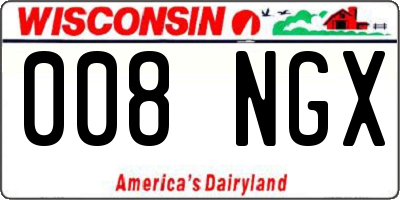 WI license plate 008NGX