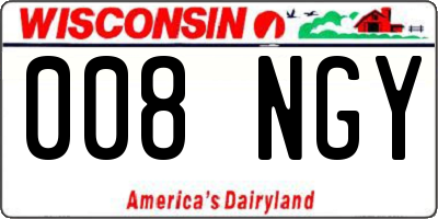 WI license plate 008NGY