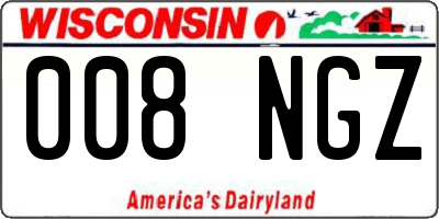 WI license plate 008NGZ