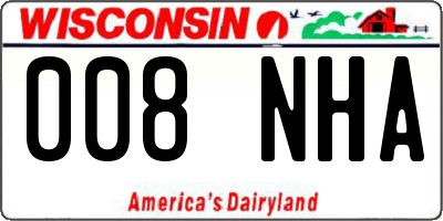 WI license plate 008NHA