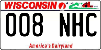 WI license plate 008NHC