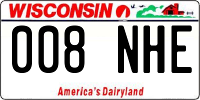 WI license plate 008NHE