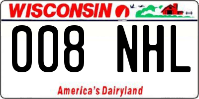 WI license plate 008NHL