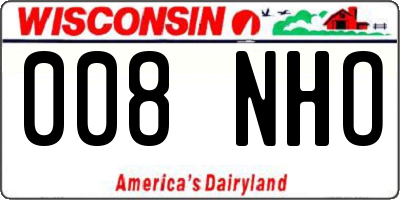 WI license plate 008NHO