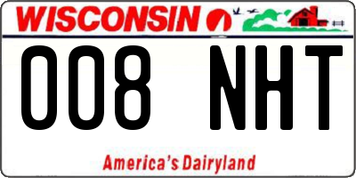 WI license plate 008NHT