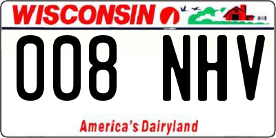 WI license plate 008NHV