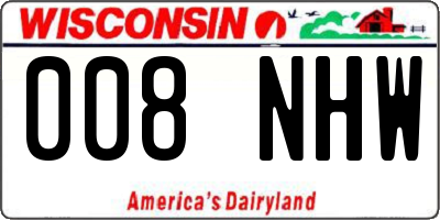 WI license plate 008NHW