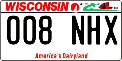 WI license plate 008NHX