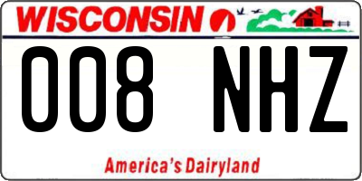 WI license plate 008NHZ