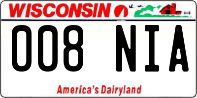 WI license plate 008NIA