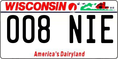 WI license plate 008NIE