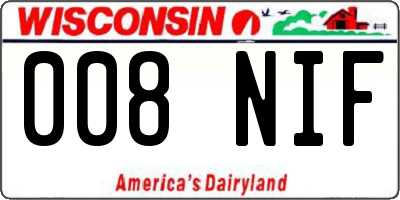WI license plate 008NIF