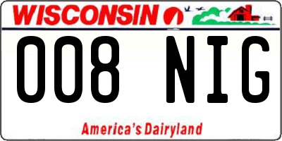 WI license plate 008NIG