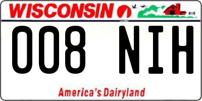 WI license plate 008NIH