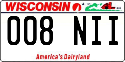 WI license plate 008NII