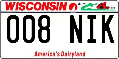 WI license plate 008NIK