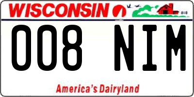 WI license plate 008NIM