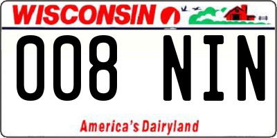 WI license plate 008NIN