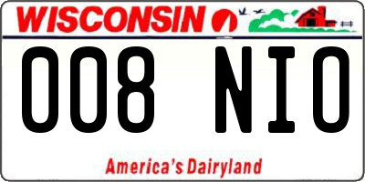 WI license plate 008NIO