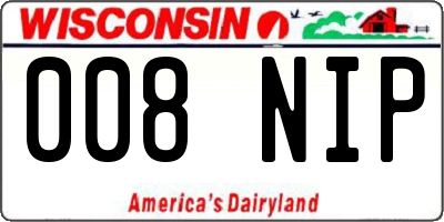 WI license plate 008NIP