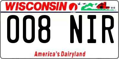 WI license plate 008NIR