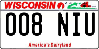 WI license plate 008NIU