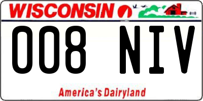 WI license plate 008NIV