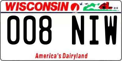 WI license plate 008NIW