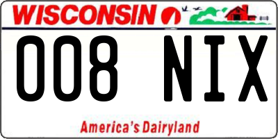 WI license plate 008NIX