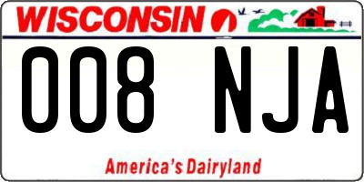 WI license plate 008NJA