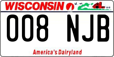 WI license plate 008NJB