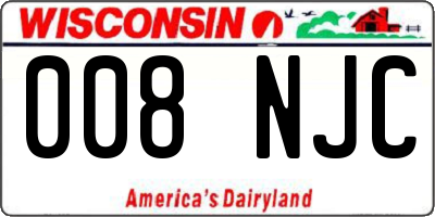 WI license plate 008NJC