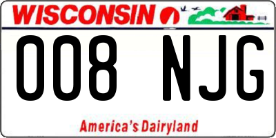WI license plate 008NJG