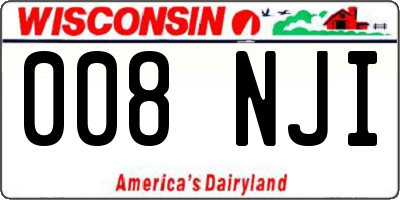 WI license plate 008NJI