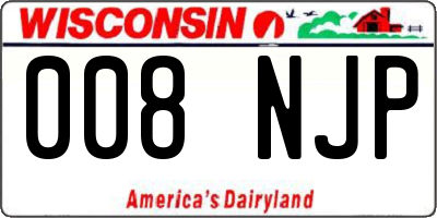 WI license plate 008NJP