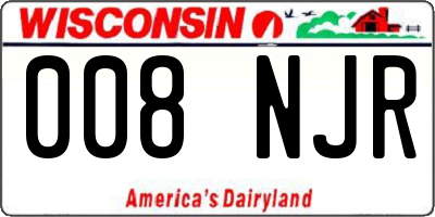 WI license plate 008NJR