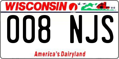 WI license plate 008NJS