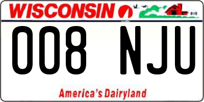 WI license plate 008NJU