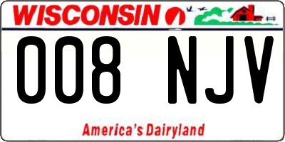 WI license plate 008NJV