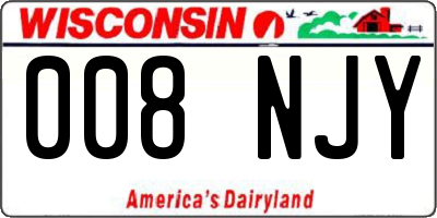 WI license plate 008NJY