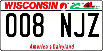 WI license plate 008NJZ
