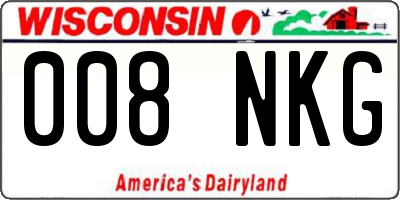 WI license plate 008NKG