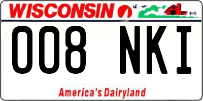 WI license plate 008NKI