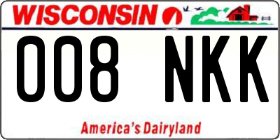 WI license plate 008NKK