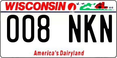 WI license plate 008NKN