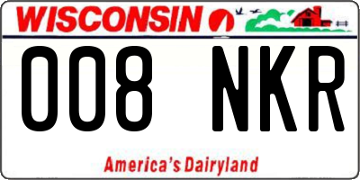 WI license plate 008NKR